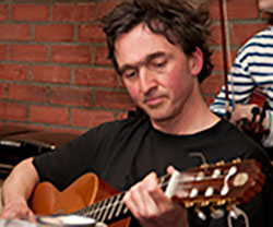 Andrew playing in a session